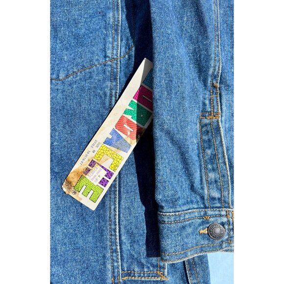 Vintage JORDACHE Denim Button-Up Retro Style Classic Blue Jean Jacket Size M NWT - Picture 6 of 10